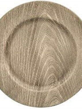 Faux Wood Charger Plates in Grey - 25% Off When You Bundle 5+ Items!